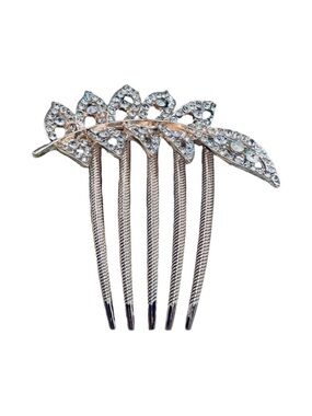 Rhinestone Leaf Hair Comb - TlRose Gold Silver FINAL PRICE DROP